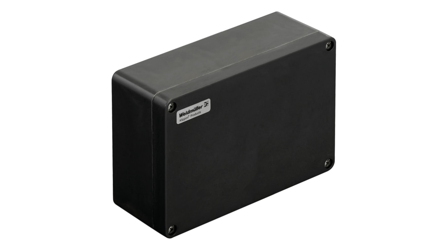 Weidmüller Klippon POK Series Black Glass Fibre Reinforced Polyester Enclosure, IP66, Grey Lid, 260 x 160 x 90mm