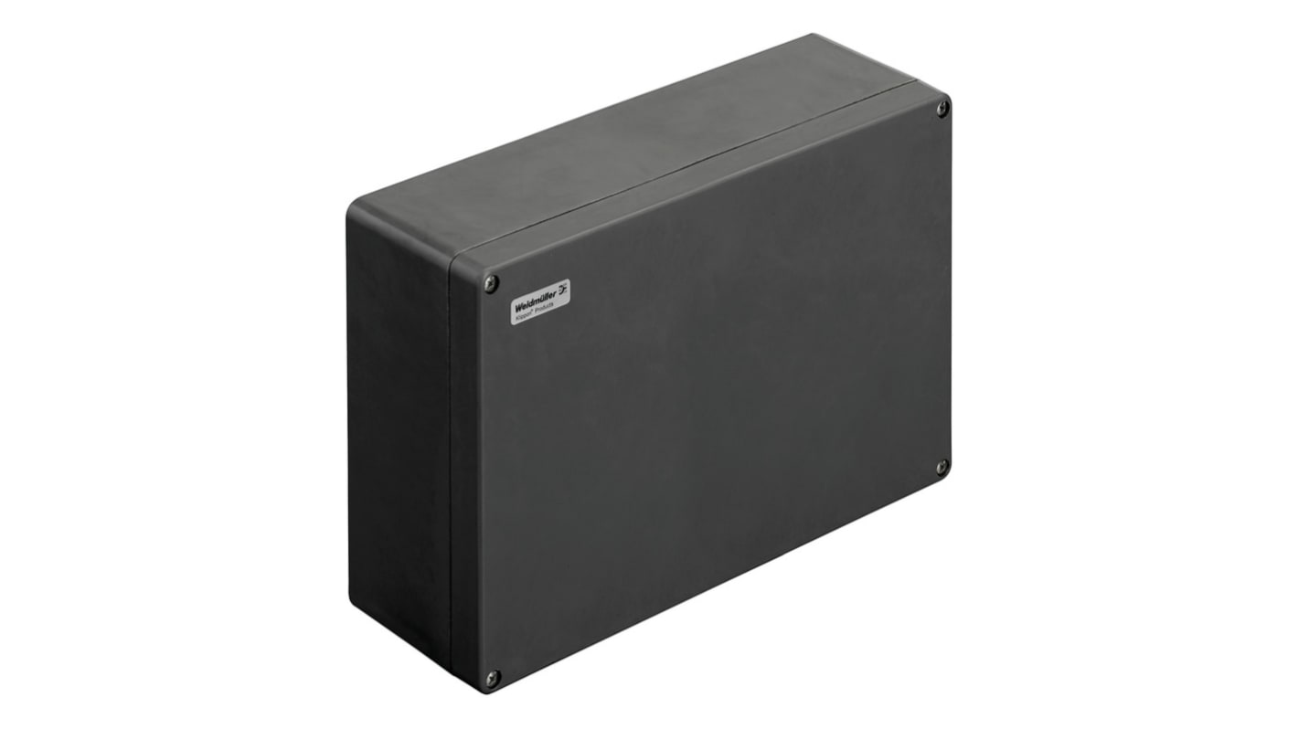 Weidmüller Klippon POK Series Black Glass Fibre Reinforced Polyester Enclosure, IP66, Grey Lid, 400 x 250 x 120mm