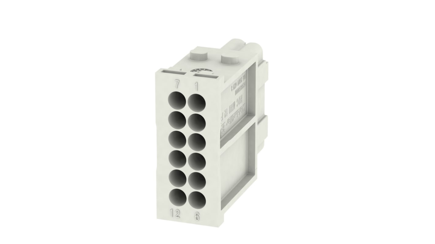 Weidmüller Heavy Duty Power Connector Insert, 10A, Female, ModuPlug Series, 12 Contacts