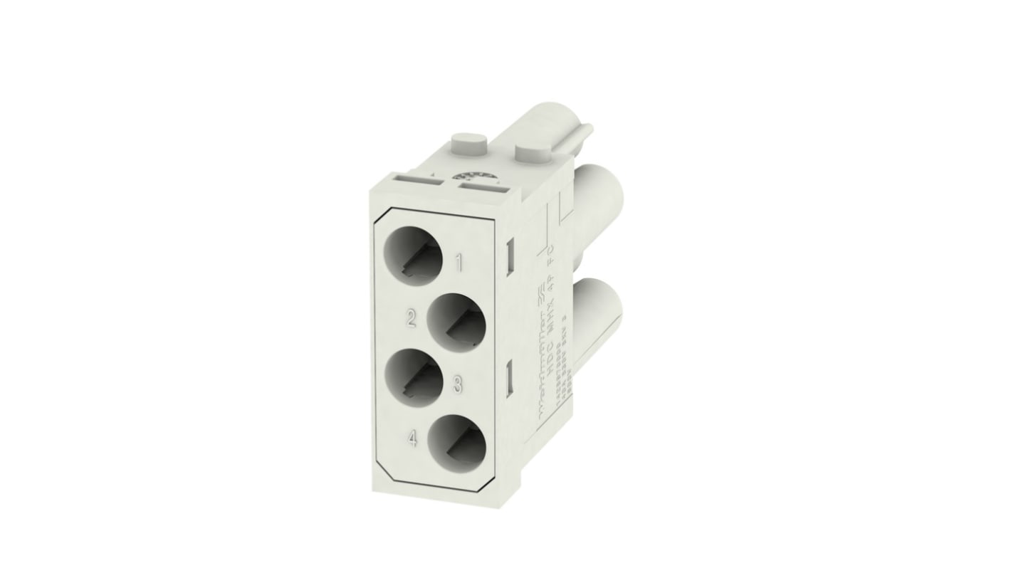 Weidmüller Heavy Duty Power Connector Insert, 40A, Female, ModuPlug Series, 4 Contacts