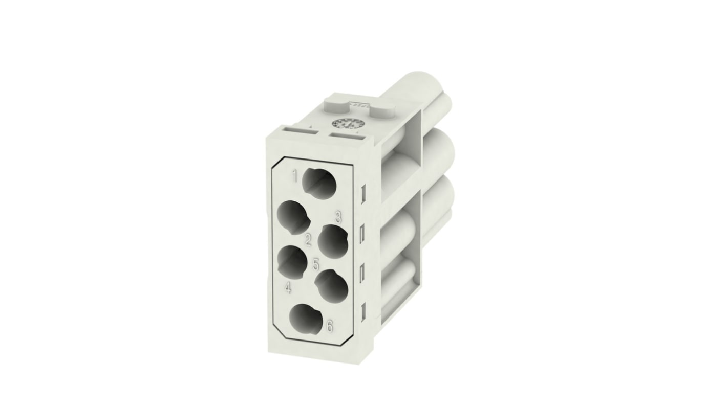 Weidmüller Heavy Duty Power Connector Insert, 16A, Male, ModuPlug Series, 6 Contacts