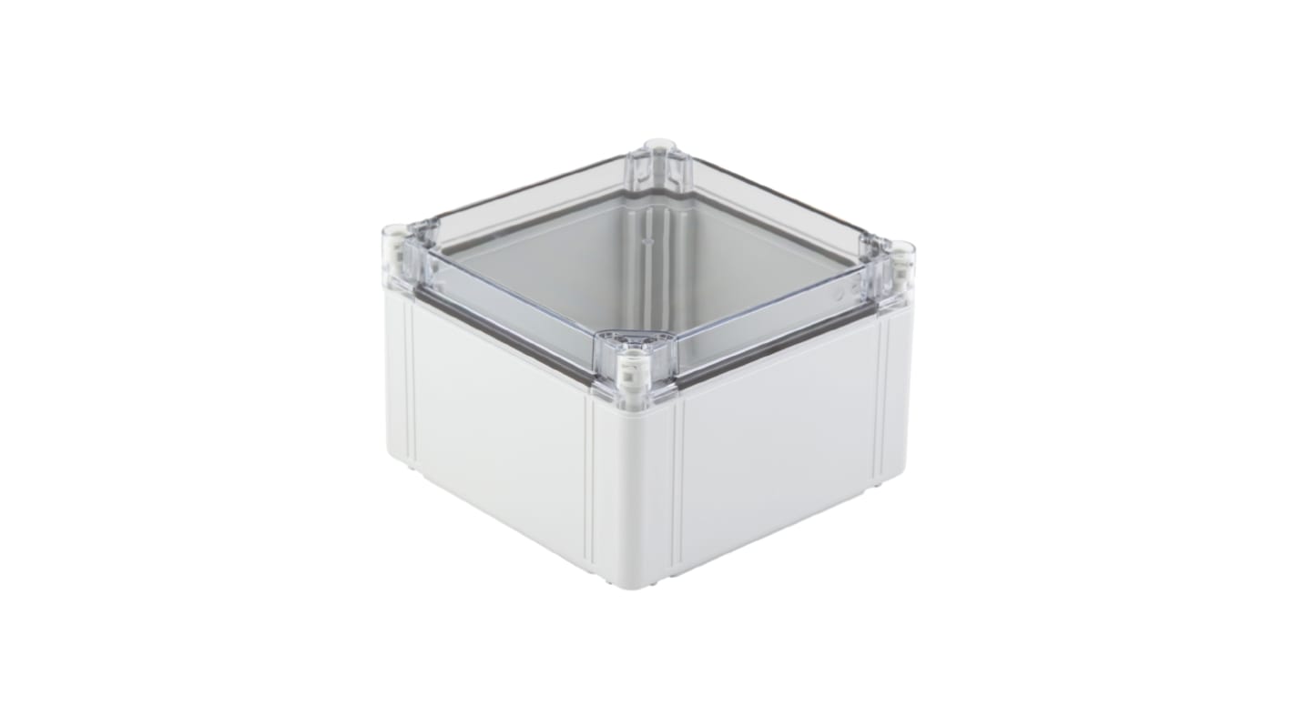 Weidmüller FPC Series Grey Polycarbonate Enclosure, IP66, IP67, IK08, Transparent Lid, 200 x 200 x 132mm