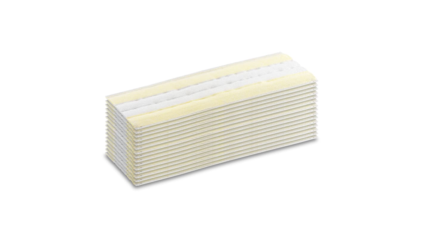 Panni Monouso Karcher 340 x 118 x 3mm, col. Bianco, Giallo, Sfuso da 15