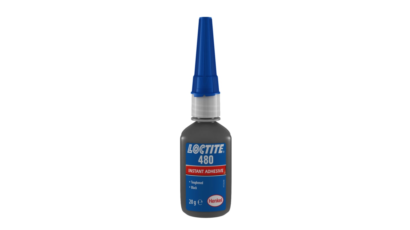 Loctite 480 Low Strength, Retaining Compound Ethyl Cyanoacrylate Liquid Bottle 500 g, 0 → 120 °C