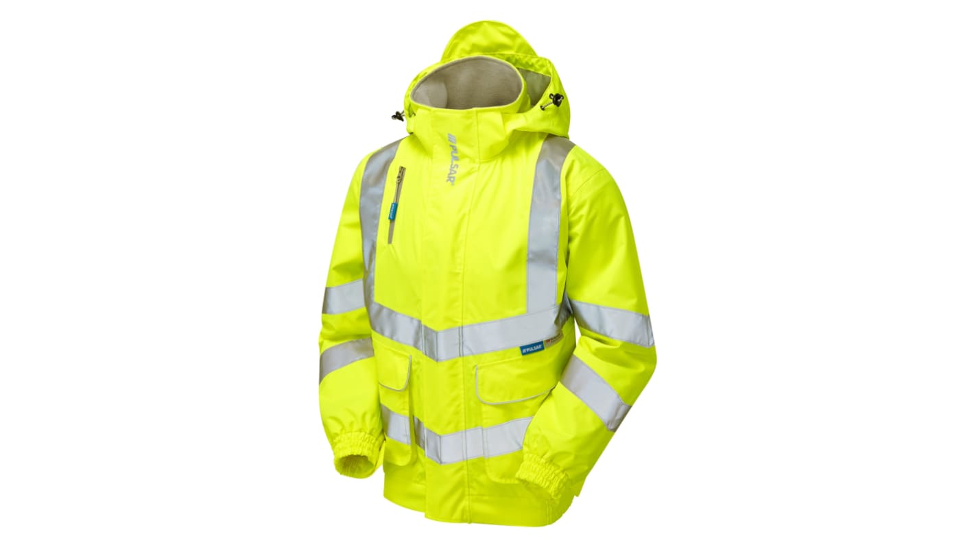 Chaqueta acolchada tipo aviador de alta visibilidad Unisex Allied Telesyn de color Amarillo, talla M