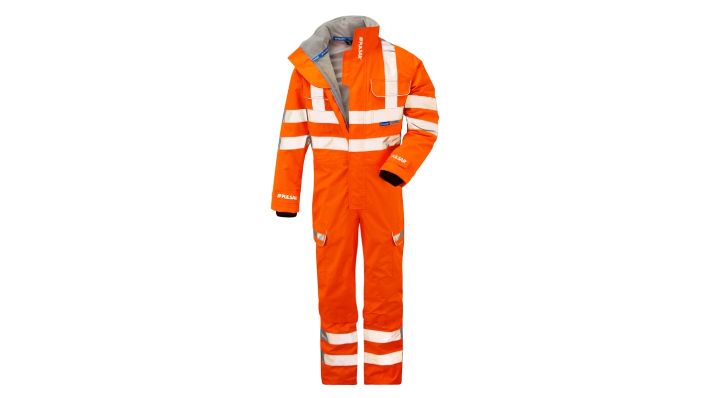 PULSAR Orange Reusable Hi Vis Overalls, 5XL