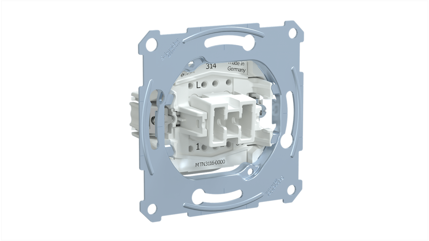 Schneider Electric Grey 1 Gang Plug Socket, 1 Pole Poles, 10A, Indoor, Outdoor Use