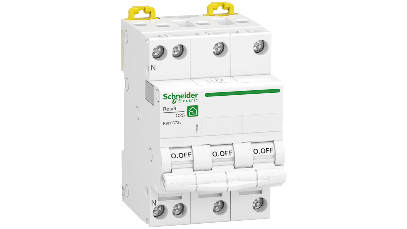 Interruttore magnetotermico Schneider Electric 3P+N 25A 3000 A, Tipo C