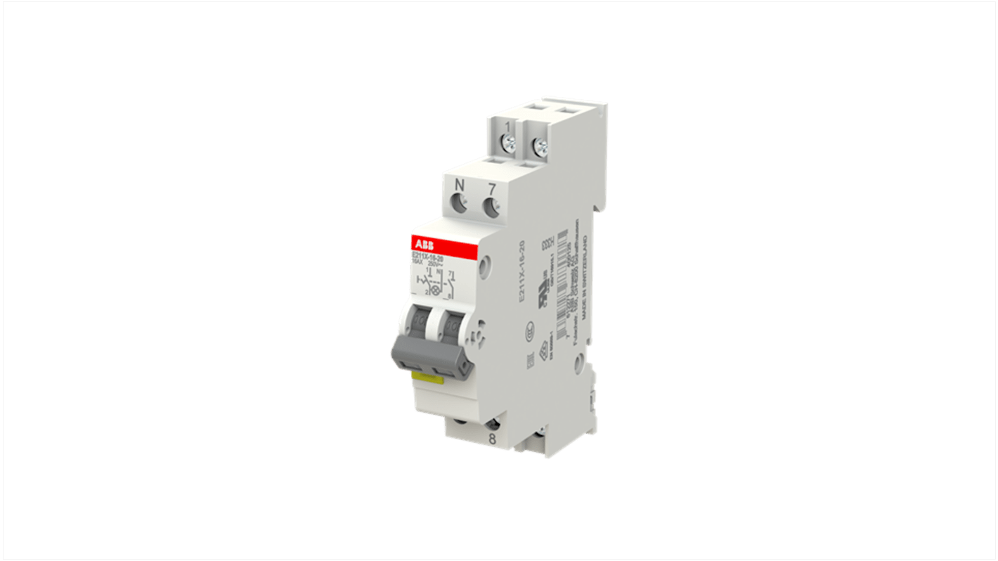 ABB 2 Pole DIN Rail Changeover Switch - 16A Maximum Current, 0.18W Power Rating, IP20