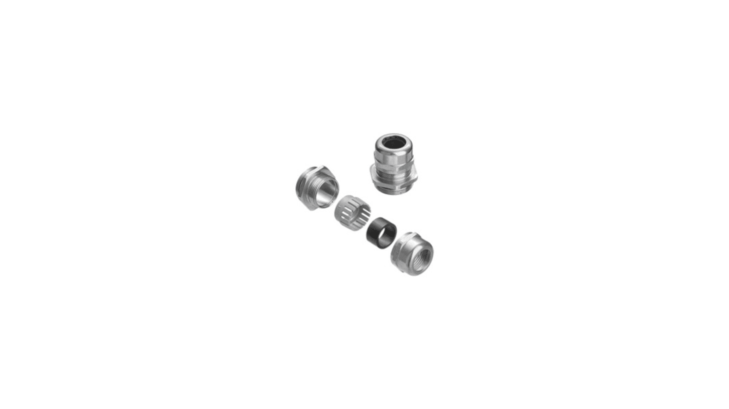 Weidmüller Natural Stainless Steel Cable Gland, M12 Thread, 3mm min., 6.5mm max., IP68