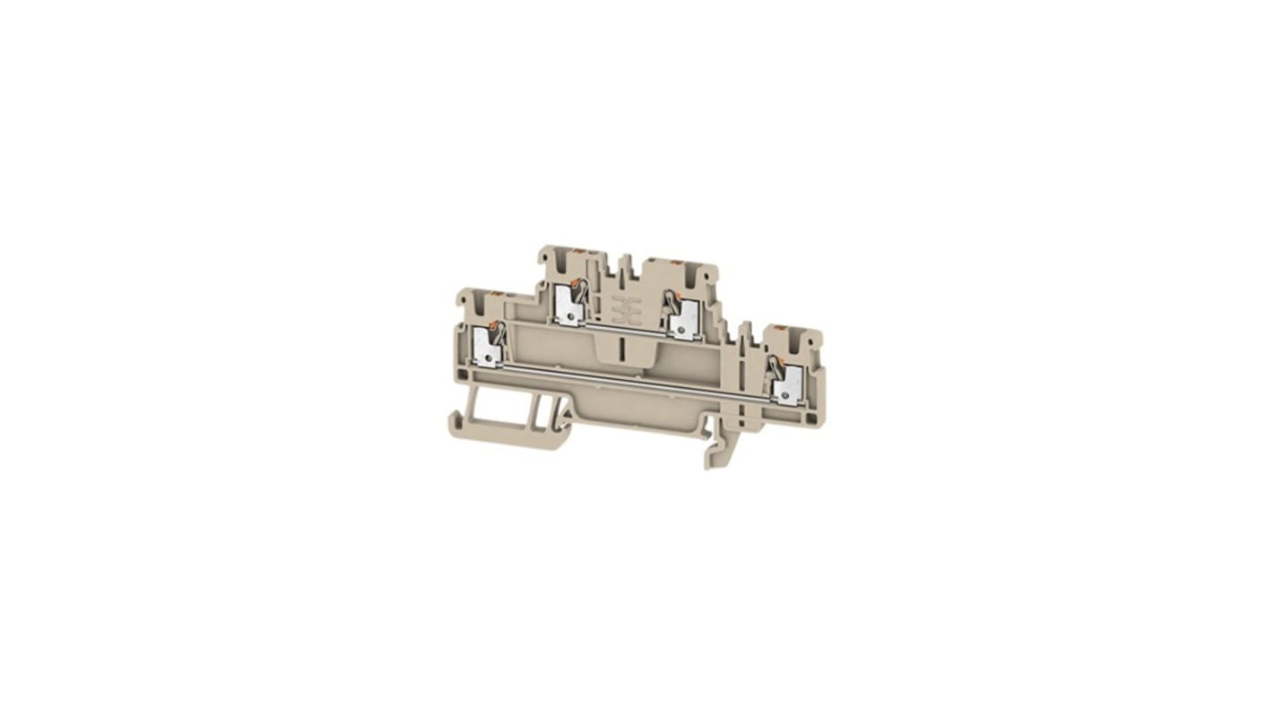 Weidmüller Dark Beige Din Rail Terminal, 1.5mm², 2-Level, Clamp Termination