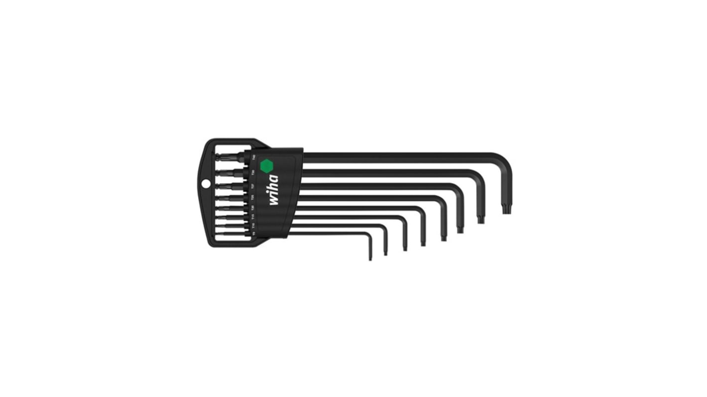 Wiha 9-Piece Torx Key Set, T9 to T40 Size, L Shape, Short Arm