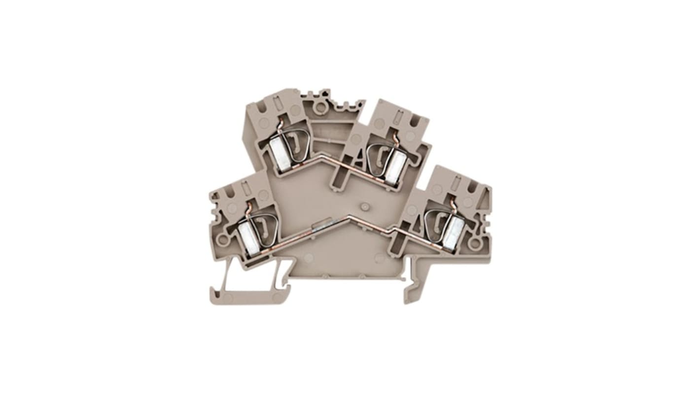 Morsetto per guida DIN Weidmüller, Beige scuro, livello Doppio