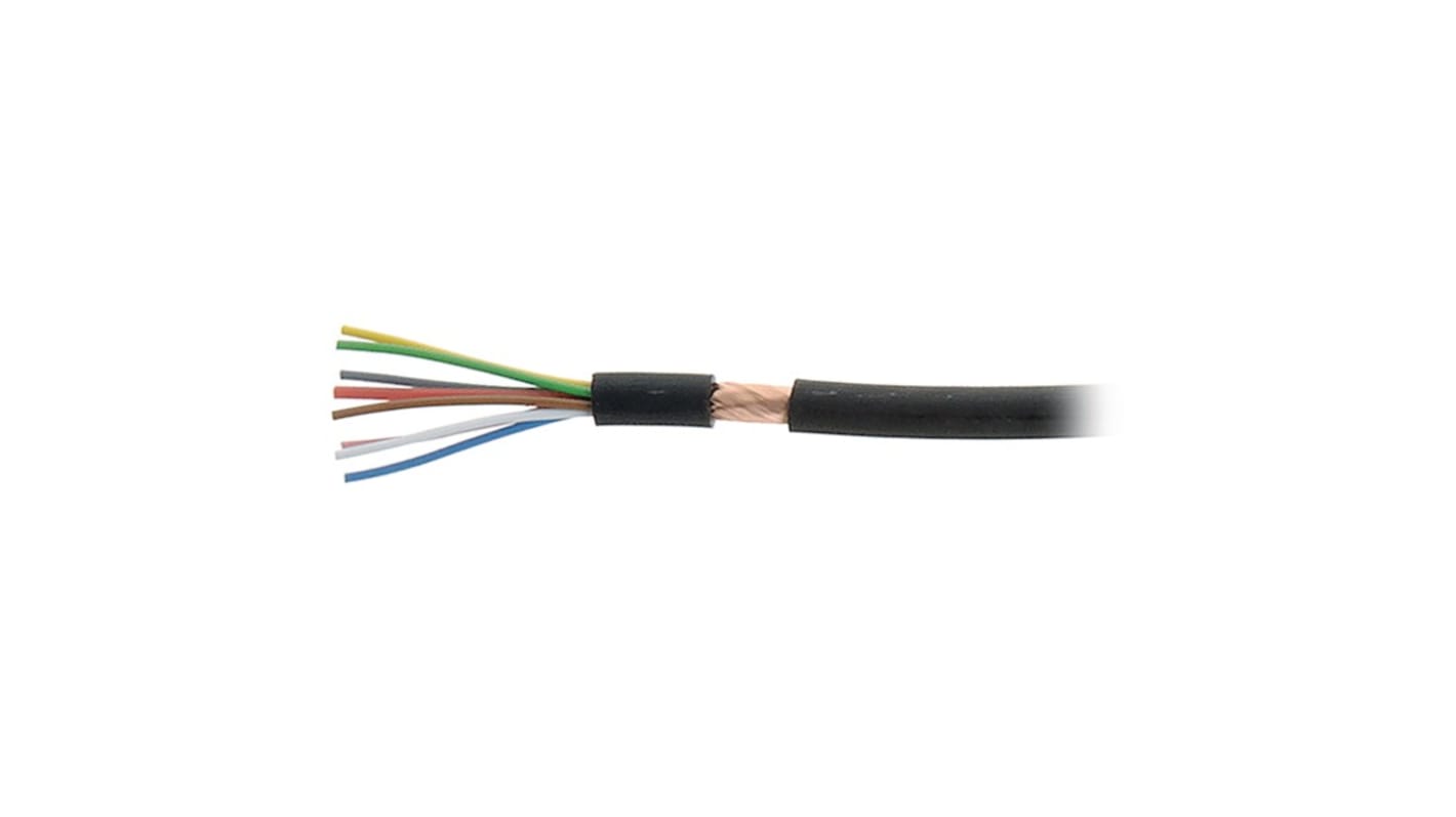 Kabeltronik Multicore Cable, 5 Cores, 0.05 mm², CY, Screened, 100m, Black PVC Sheath, 30 AWG