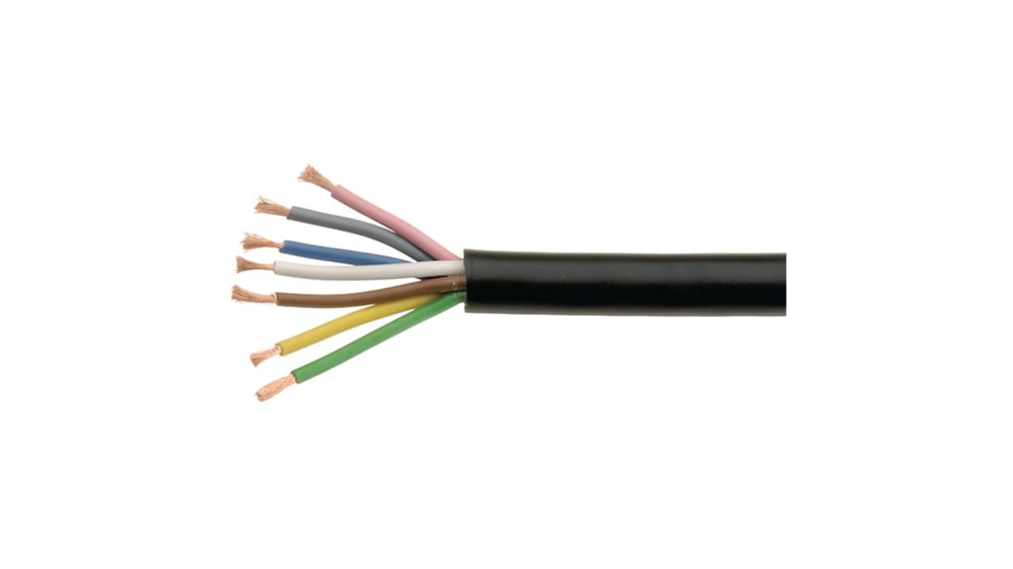 Kabeltronik Multicore Cable, 12 Cores, 0.5 mm², YY, Unscreened, 100m, Black PVC Sheath, 20 AWG