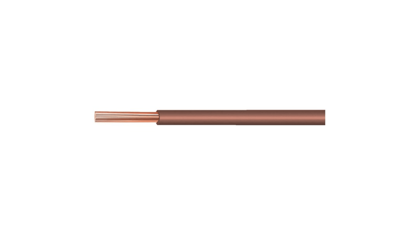 Kabeltronik Brown 0.14 mm² Hook Up Wire, 26 AWG, 100m, PVC Insulation, LIYV 0.14 MM² BROWN