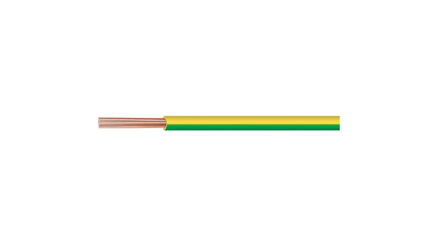 Huber+Suhner RADOX Series Grey 6 mm² Hook Up Wire, 10 AWG, 100m, RADOX 125 6.0 MM² YELLOW/GREEN