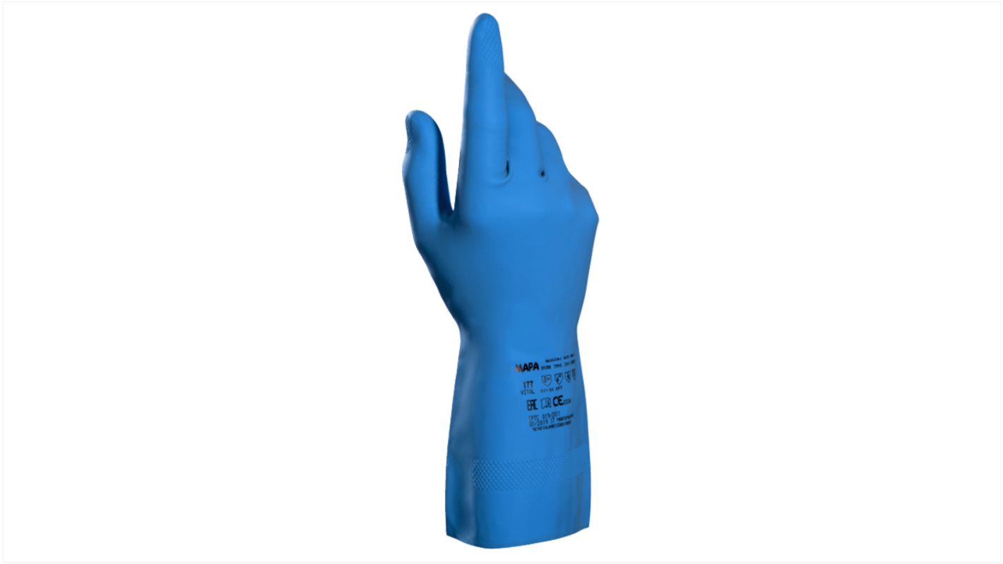 Mapa Chemikalien Einweghandschuhe aus Latex Nein  blau Größe 6, 10Paare Stück