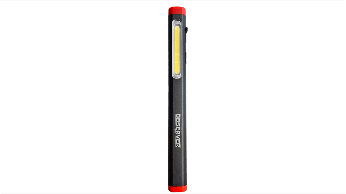 Observer Tools 充电式笔形手电筒, 300, LED, 灰色/红色, IP54, OBS-PL1