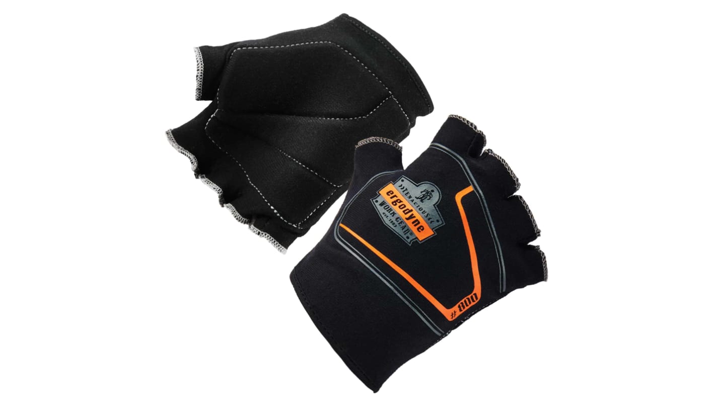 Ergodyne ProFlex 800 Black Spandex Anti-Vibration Work Gloves, Size 9