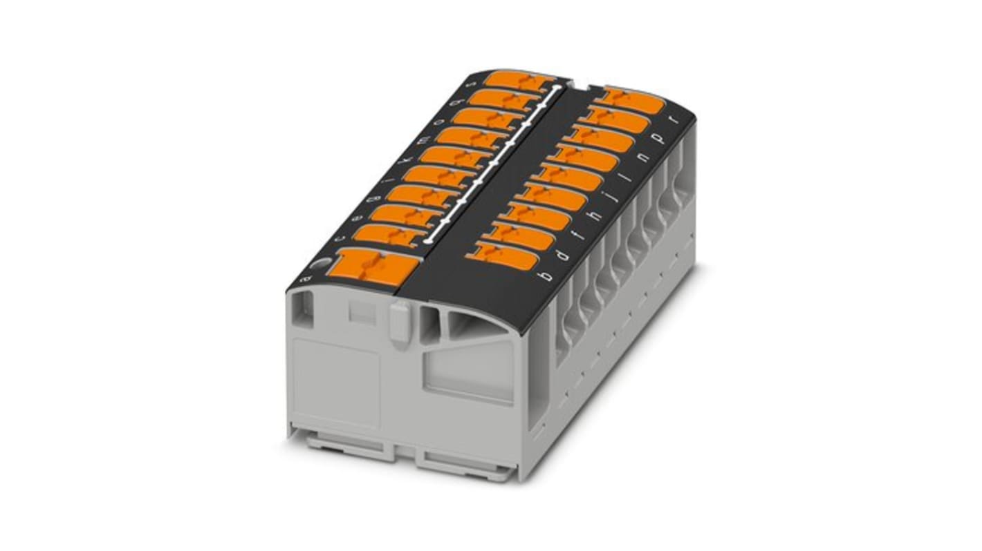 Bloque de distribución, 19 vías, 24A, 450 V