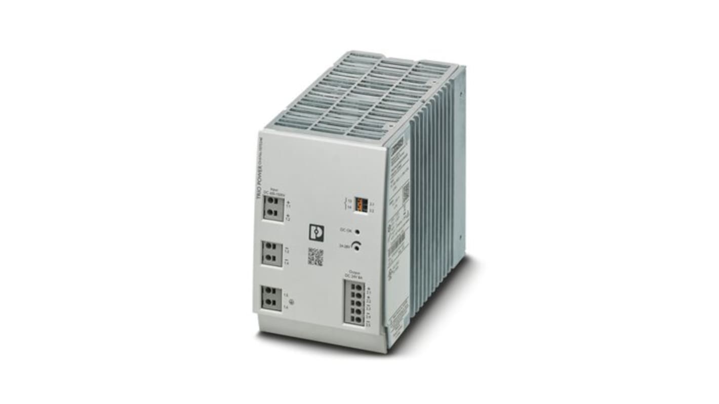 Phoenix Contact TRIO-PS-2G DC-DC Converter, 24V dc/ 8A Output, 600 → 1500 V dc Input, 192W, DIN Rail Mount,