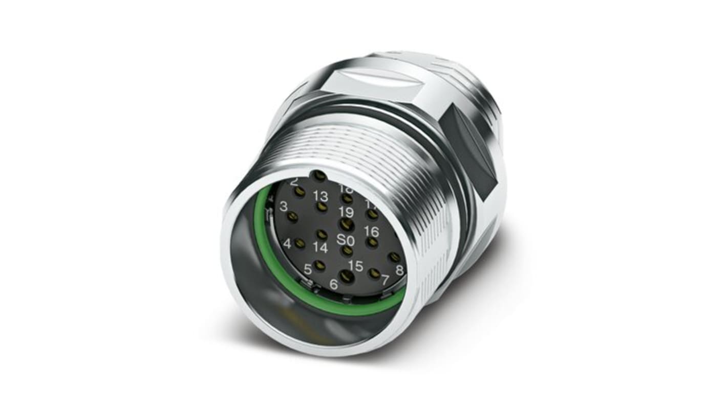 Phoenix Contact Circular Connector, 19 Contacts, Front Mount, M23 Connector, Socket, Female, IP67, CA Series