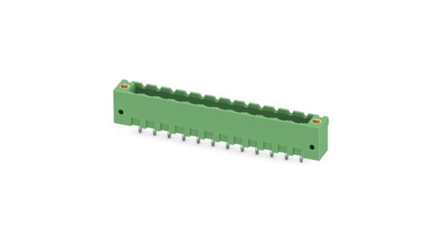 Conector macho para PCB Phoenix Contact serie MSTBV de 12 vías, 1 fila, paso 5.08mm, Soldadura por ola