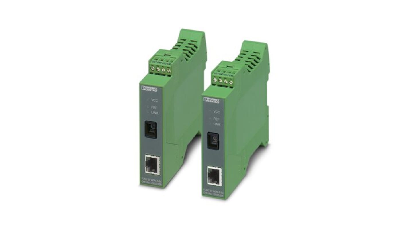 Fiber Optic Converter Phoenix Contact, 2902660, 10/100 Ethernet