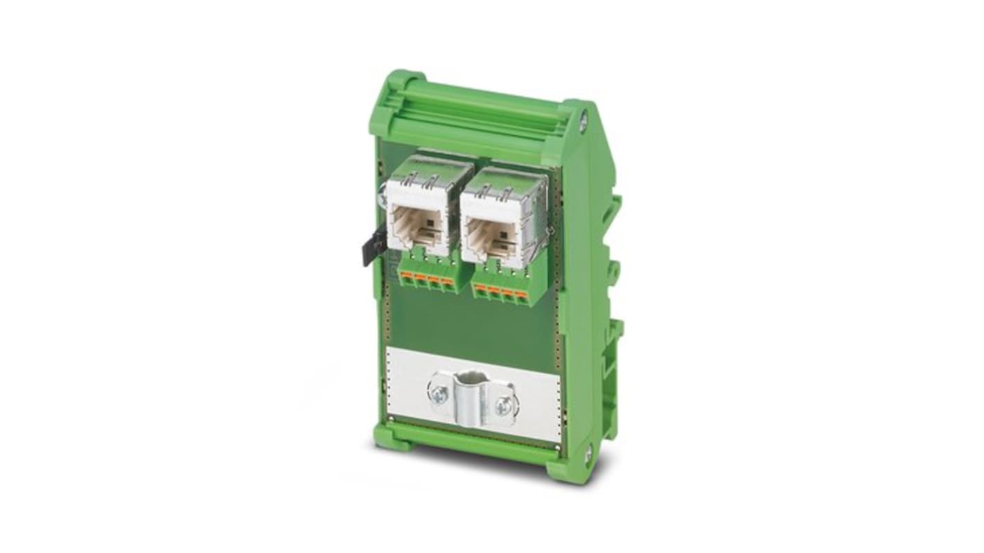 Patch panel, Phoenix Contact, Cat5e, 8 porte, RJ45, Schermato, Verde, Serie FL-PP