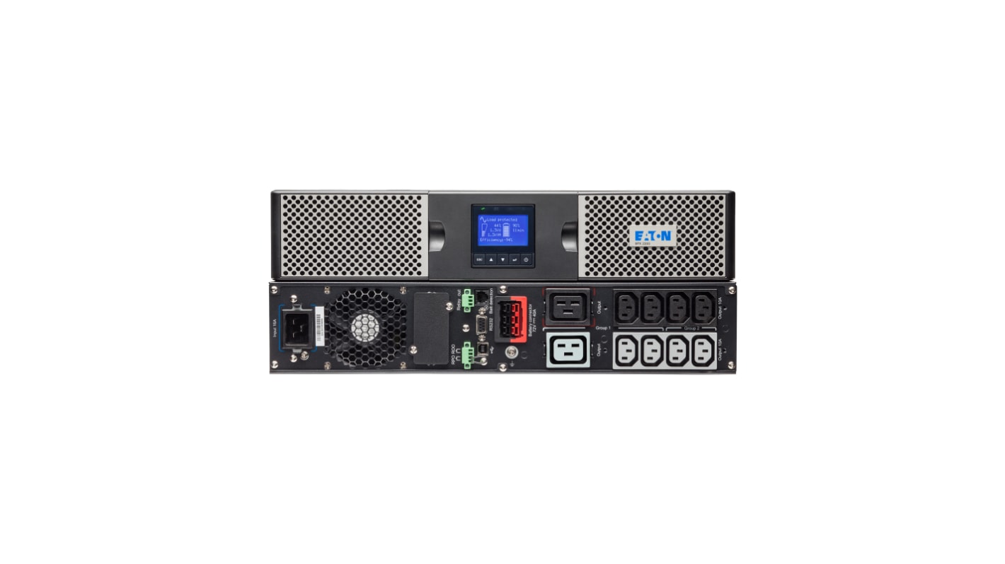 Eaton 176 → 276V Input Rack Mount Uninterruptible Power Supply, 2200VA (2.2kW), 9PX