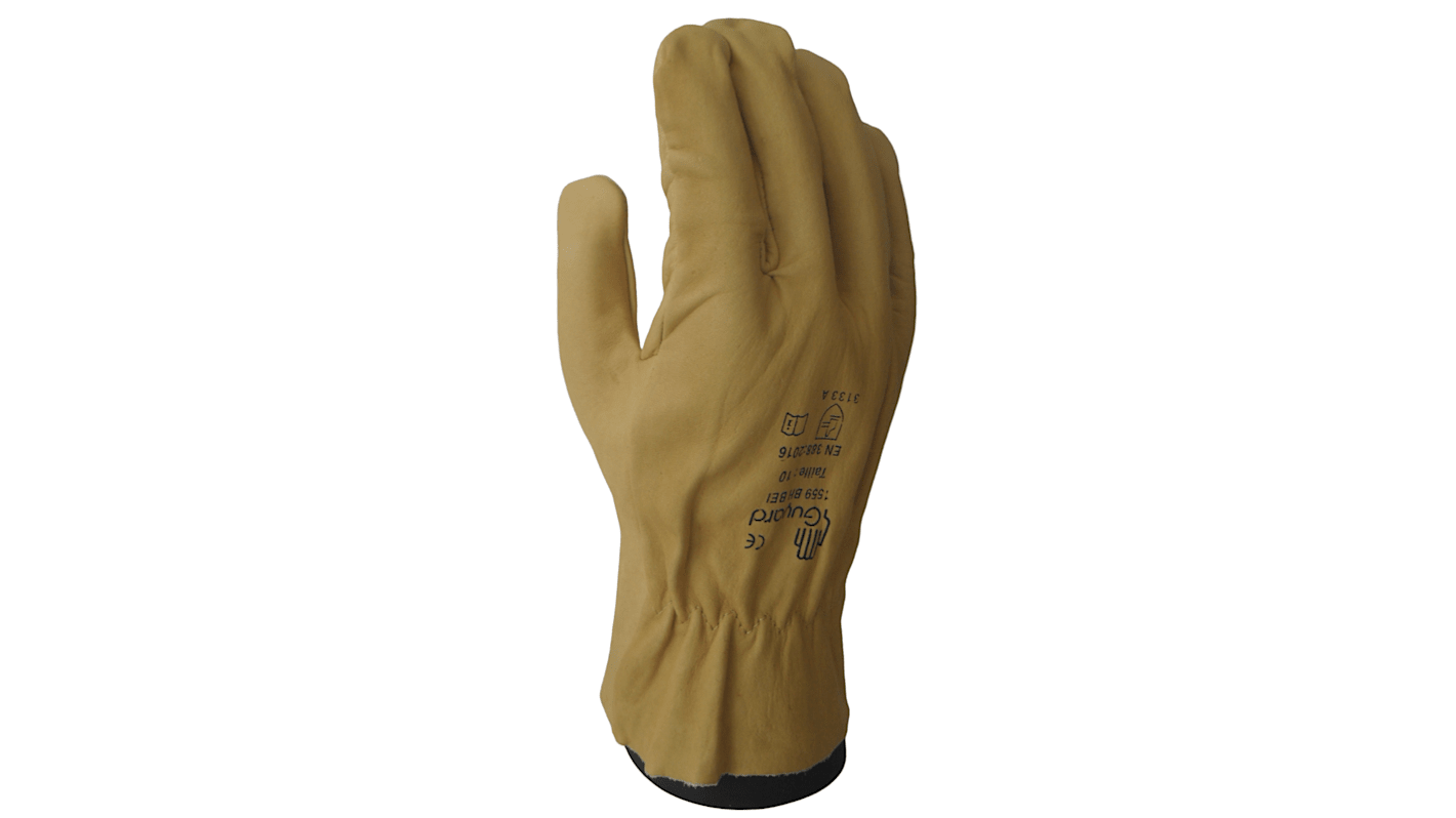 Guantes de Piel Amarillo GUYARD serie 1559 BH BEI, talla 10, Resistentes a la abrasión, Resistentes al corte,