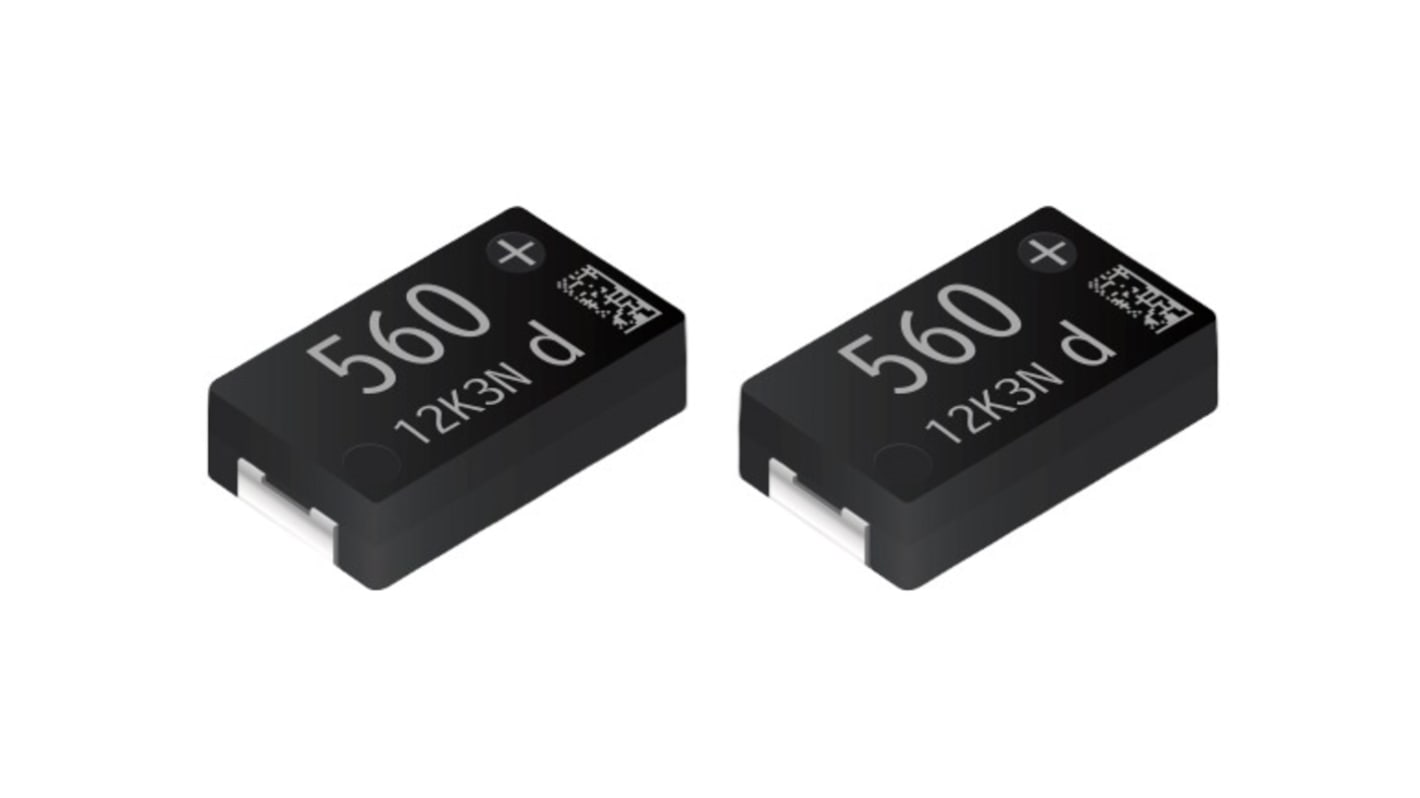 Panasonic 560μF Conductive Polymer Aluminium Aluminium Electrolytic Capacitor 2V dc, Surface Mount - EEFKZ0D561RB