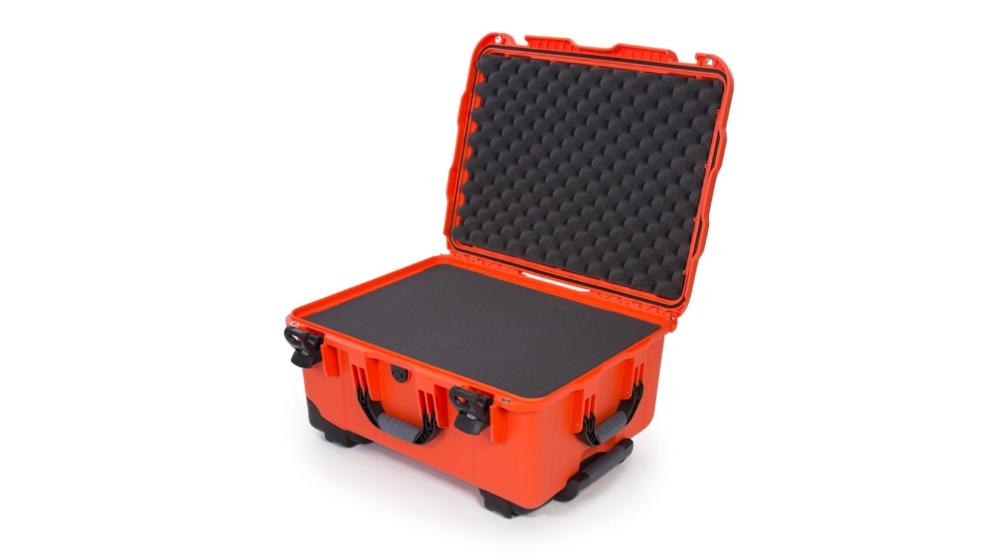 Nanuk 树脂外壳, 带脚轮, 附泡棉, 防水, IP67, 外部579 x 465 x 297mm, 内部521 x 389 x 257mm, 橙色, Nanuk 950系列