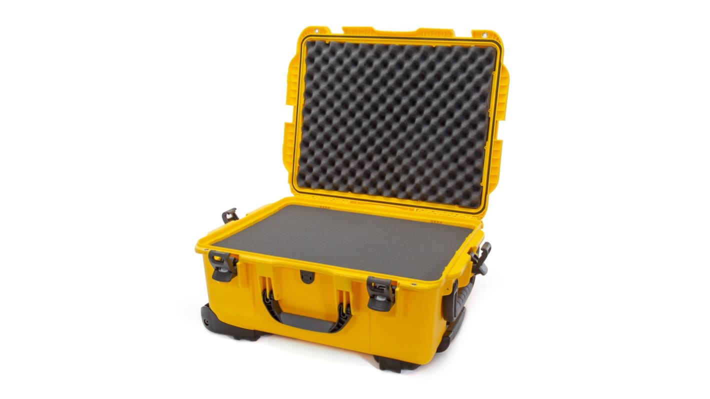 Nanuk 树脂外壳, 带脚轮, 附泡棉, 防水, IP67, 外部650 x 508 x 300mm, 内部559 x 432 x 259mm, 黄色, Nanuk 955系列