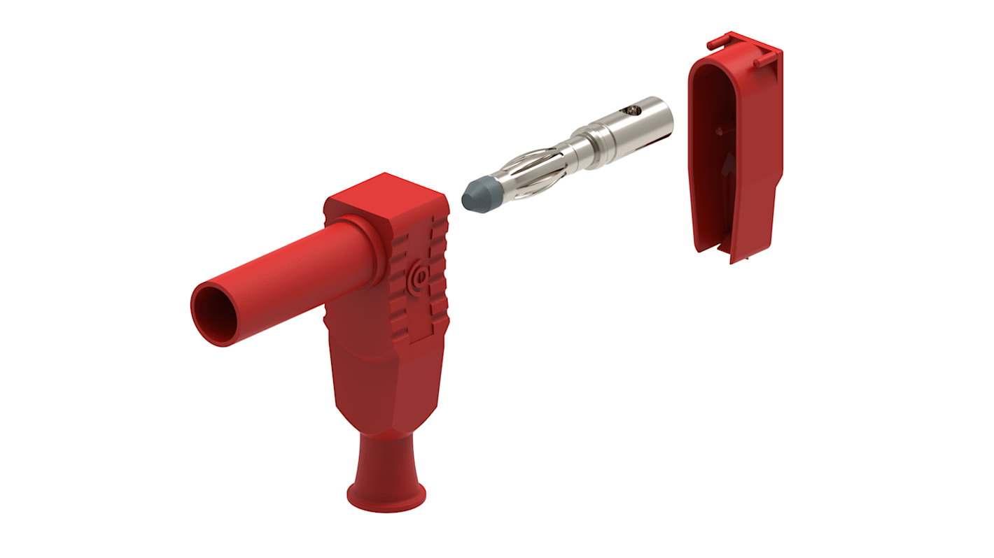 Electro PJP Red Male Banana Plug, 4 mm Connector, Solder Termination, 20A, 1kV, Nickel Plating