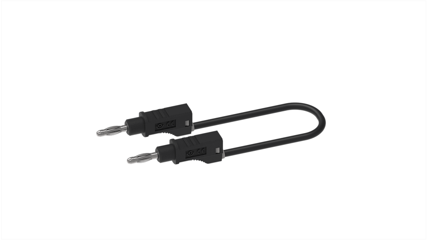 Plug, 12A, 30/60V ac/dc, Black, 1m Lead Length