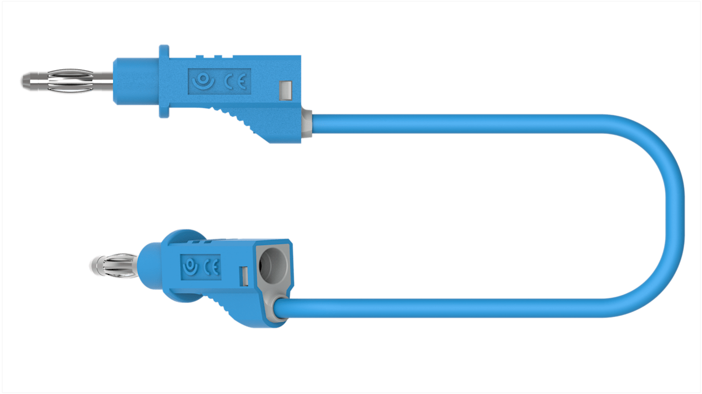 Electro PJP Plug, 12A, 30/60V ac/dc, Blue, 50mm Lead Length
