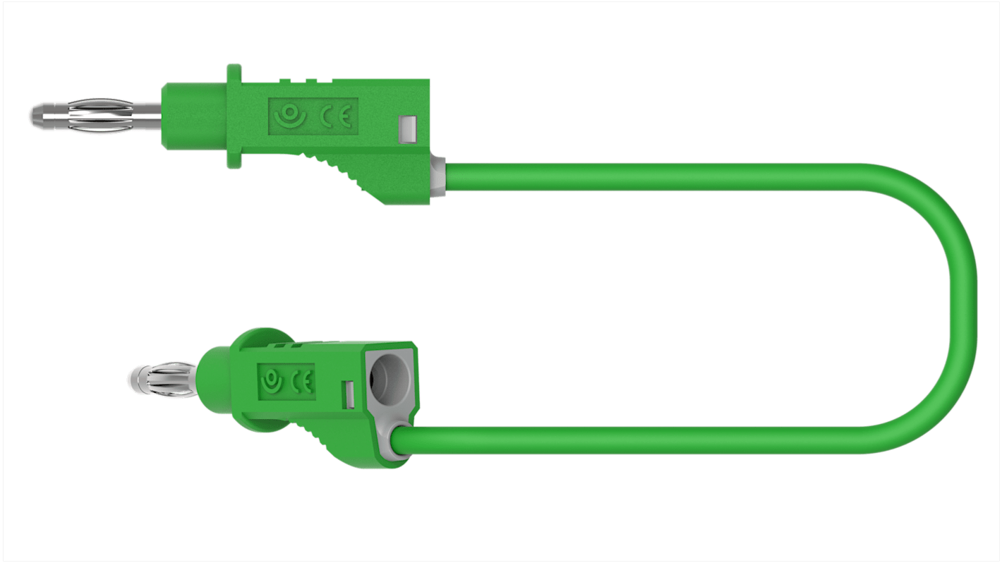 Electro PJP Plug, 12A, 30/60V ac/dc, Green, 50cm Lead Length