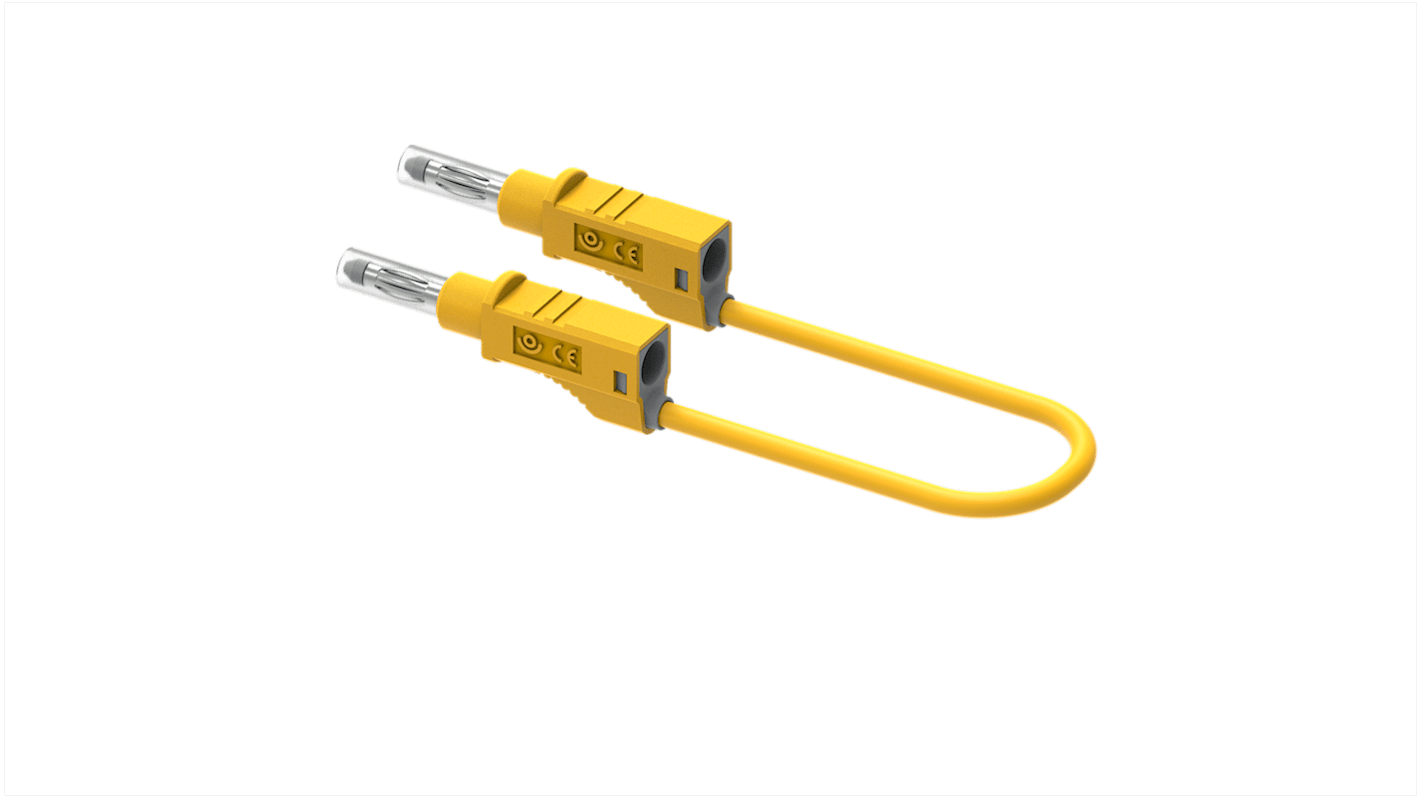 Electro PJP Plug, 12A, 600V, Yellow, 100cm Lead Length