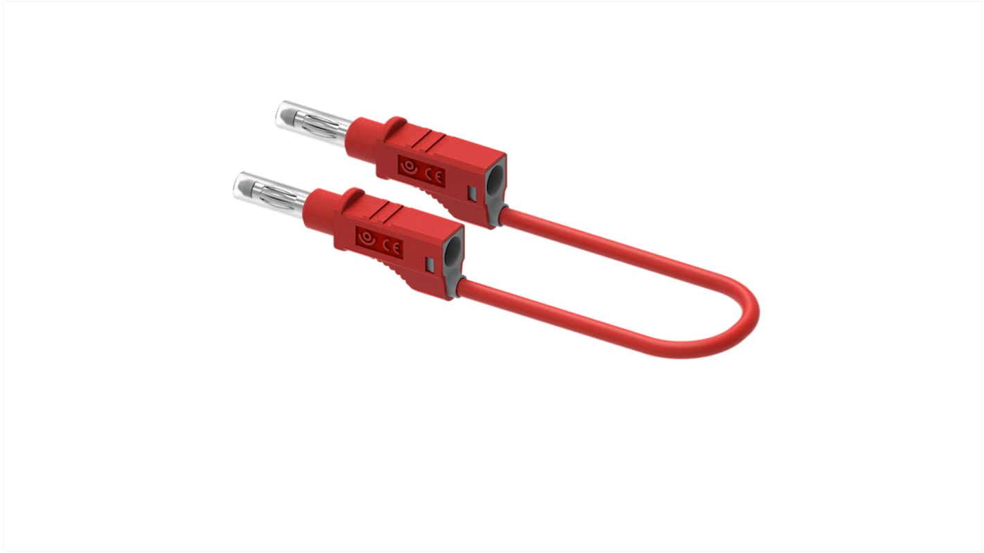 Plug, 12A, 600V, Red, 100mm Lead Length