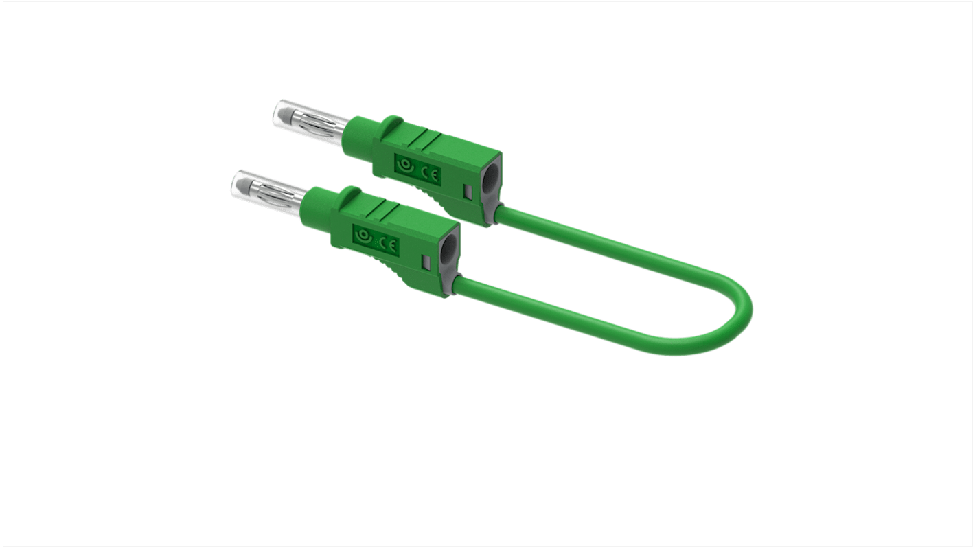 Electro PJP Plug, 12A, 600V, Green, 100mm Lead Length