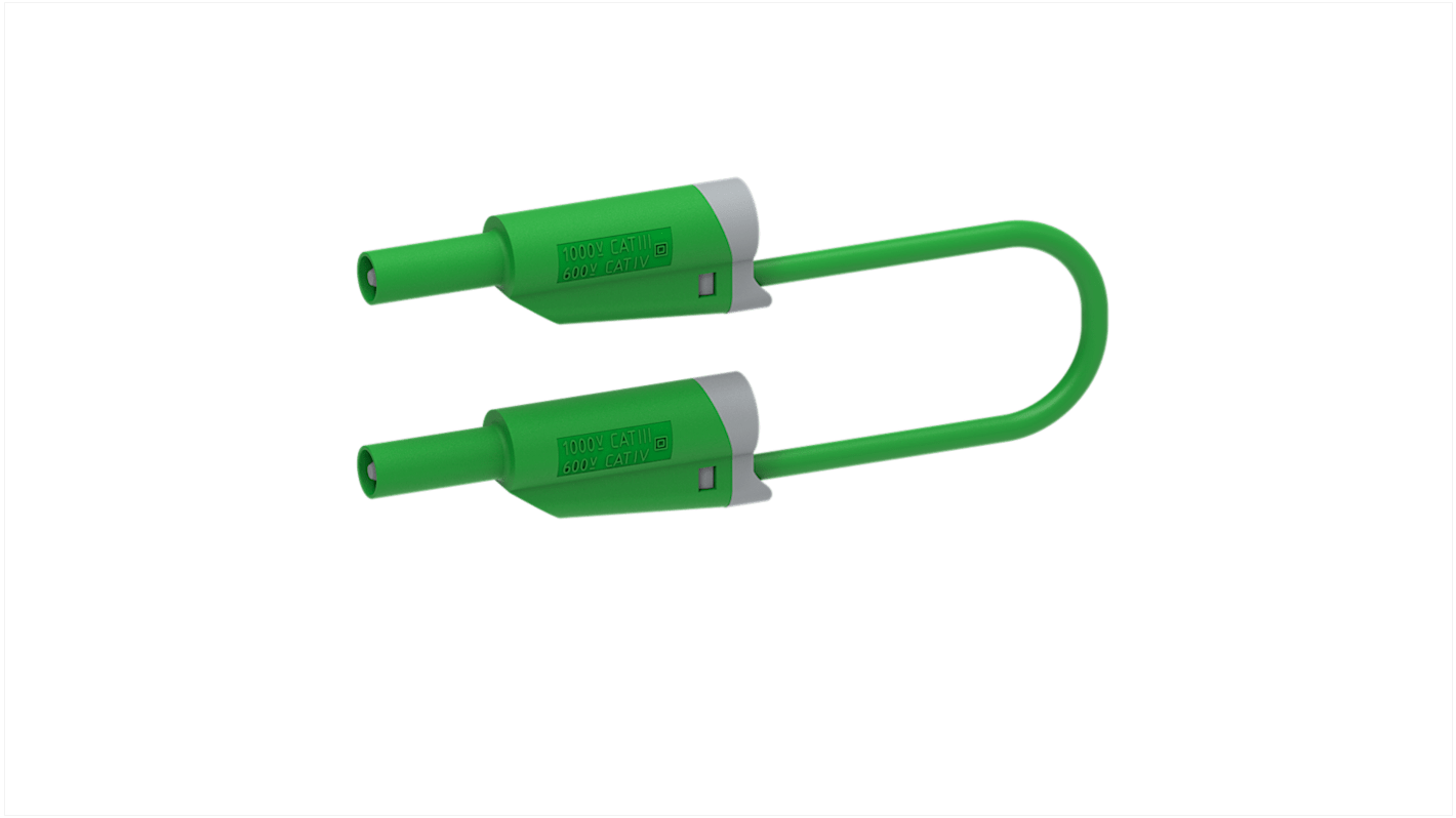 Electro PJP Plug, 12A, 1kV, Green, 100mm Lead Length