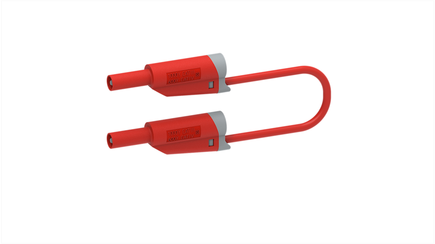 Electro PJP Plug, 12A, 1kV, Red, 50cm Lead Length