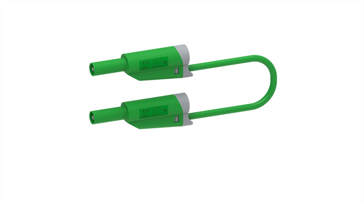 Electro PJP Plug, 12A, 1kV, Green, 50cm Lead Length