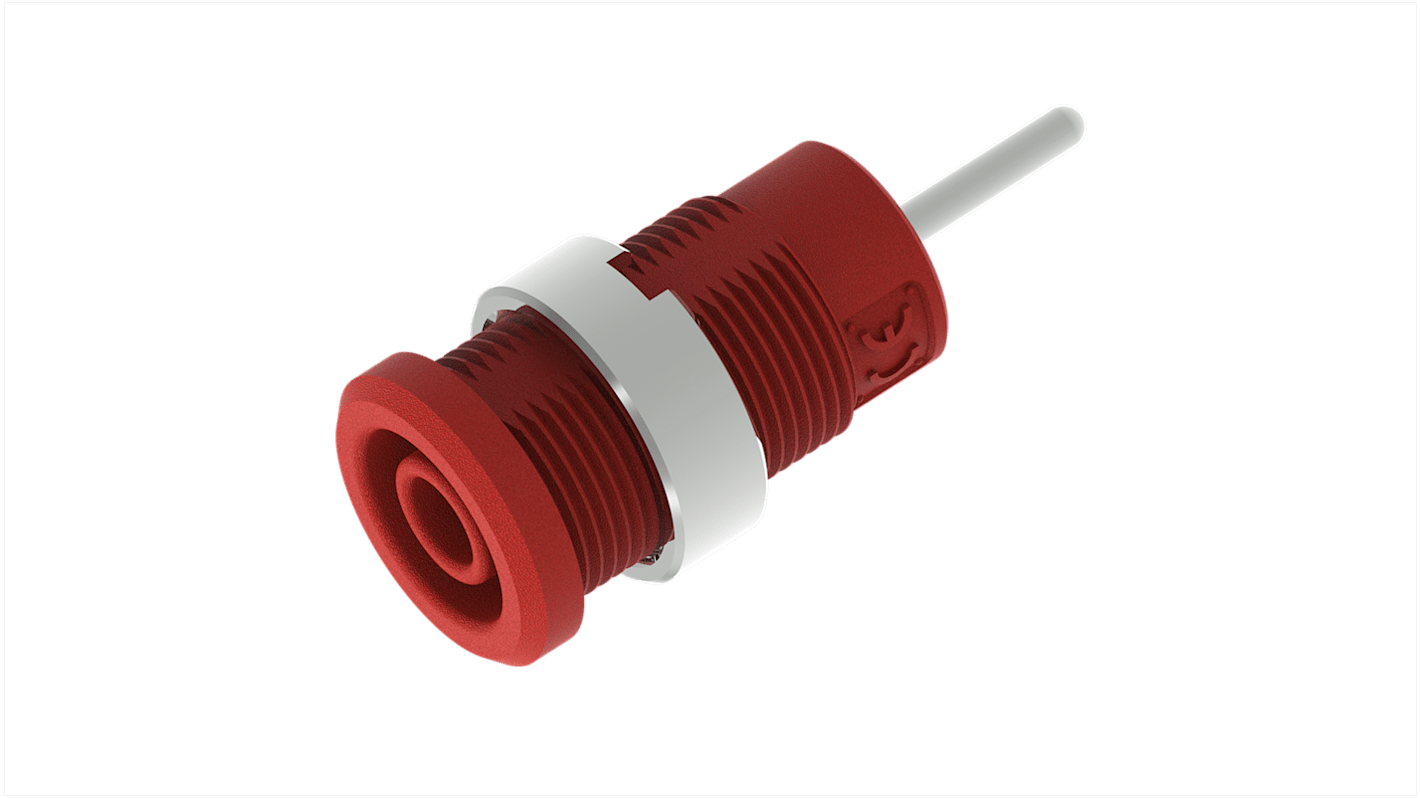 Electro PJP Red Female Banana Socket, 4 mm Connector, Pin Termination, 36A, 1kV, Nickel Plating