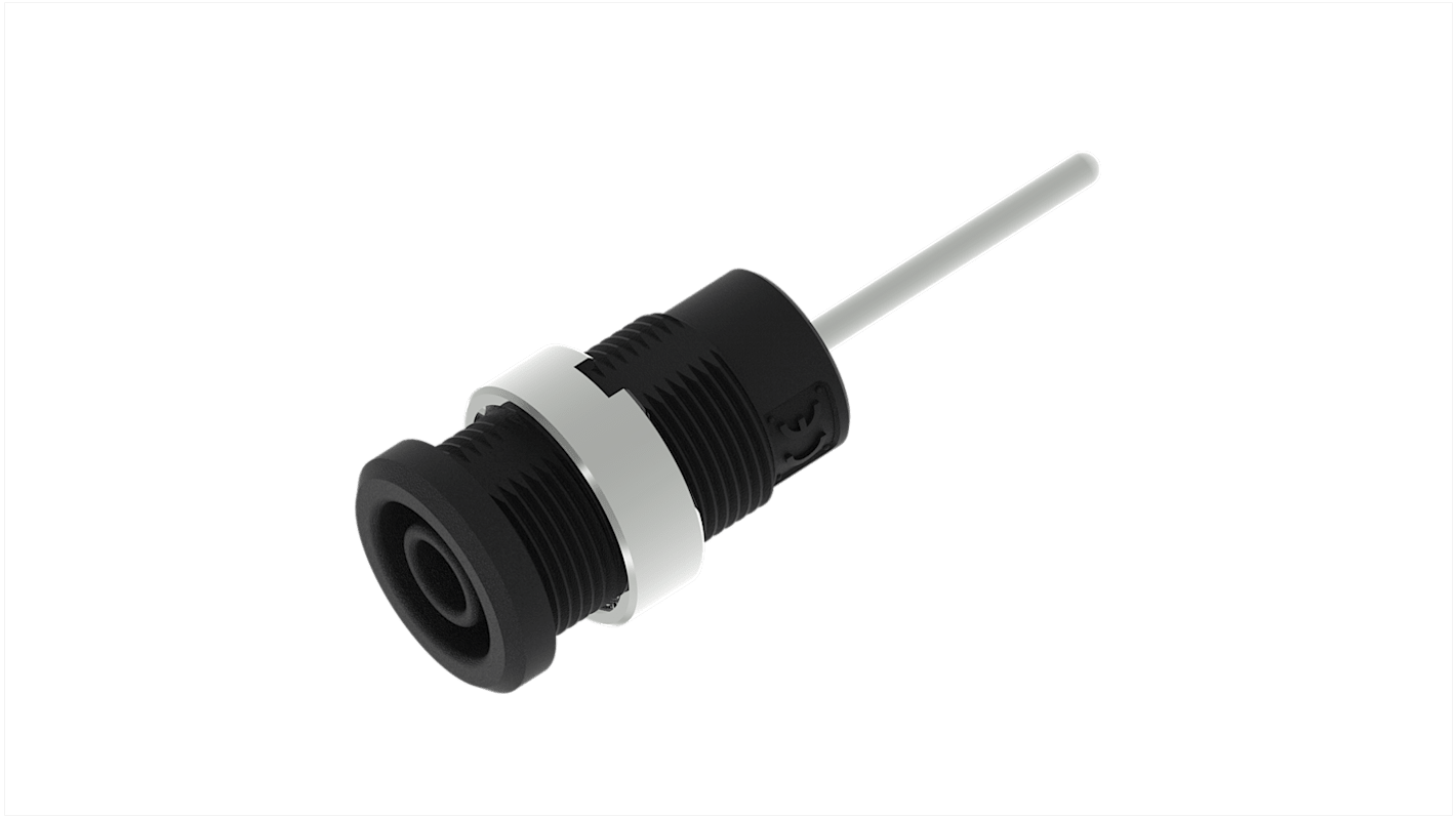 Electro PJP Black Female Banana Socket, 4 mm Connector, Pin Termination, 36A, 1kV, Nickel Plating