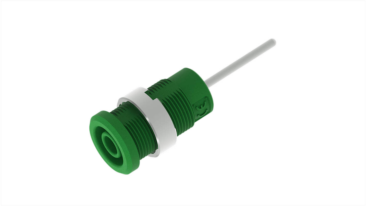 Electro PJP Green Female Banana Socket, 4 mm Connector, Pin Termination, 36A, 1kV, Nickel Plating