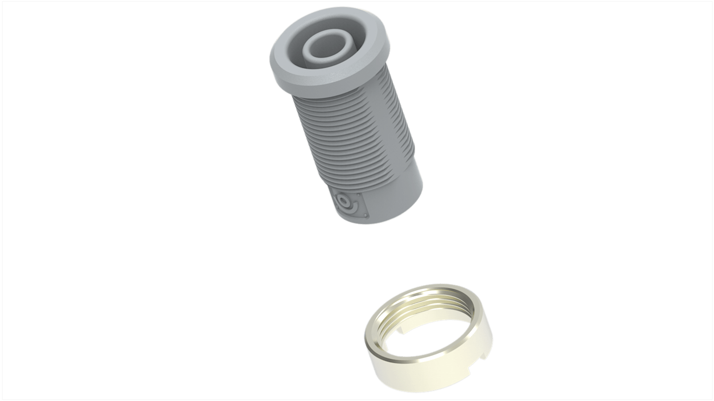 Conector banana hembra Hembra, 36A, 1kV, Contacto Níquel, Gris