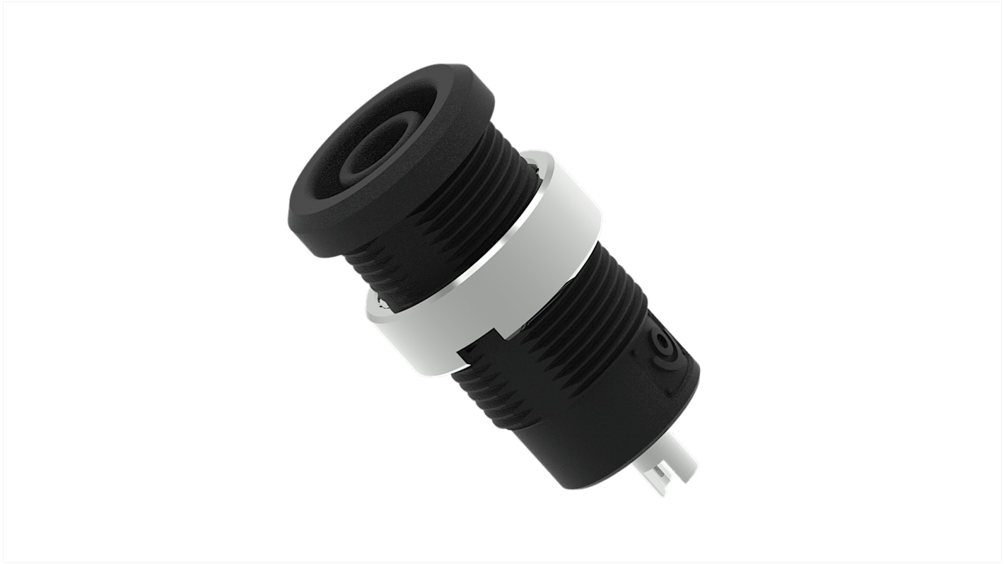 Electro PJP Black Female Banana Socket, 4 mm Connector, Solder Termination, 25A, 1kV, Nickel Plating